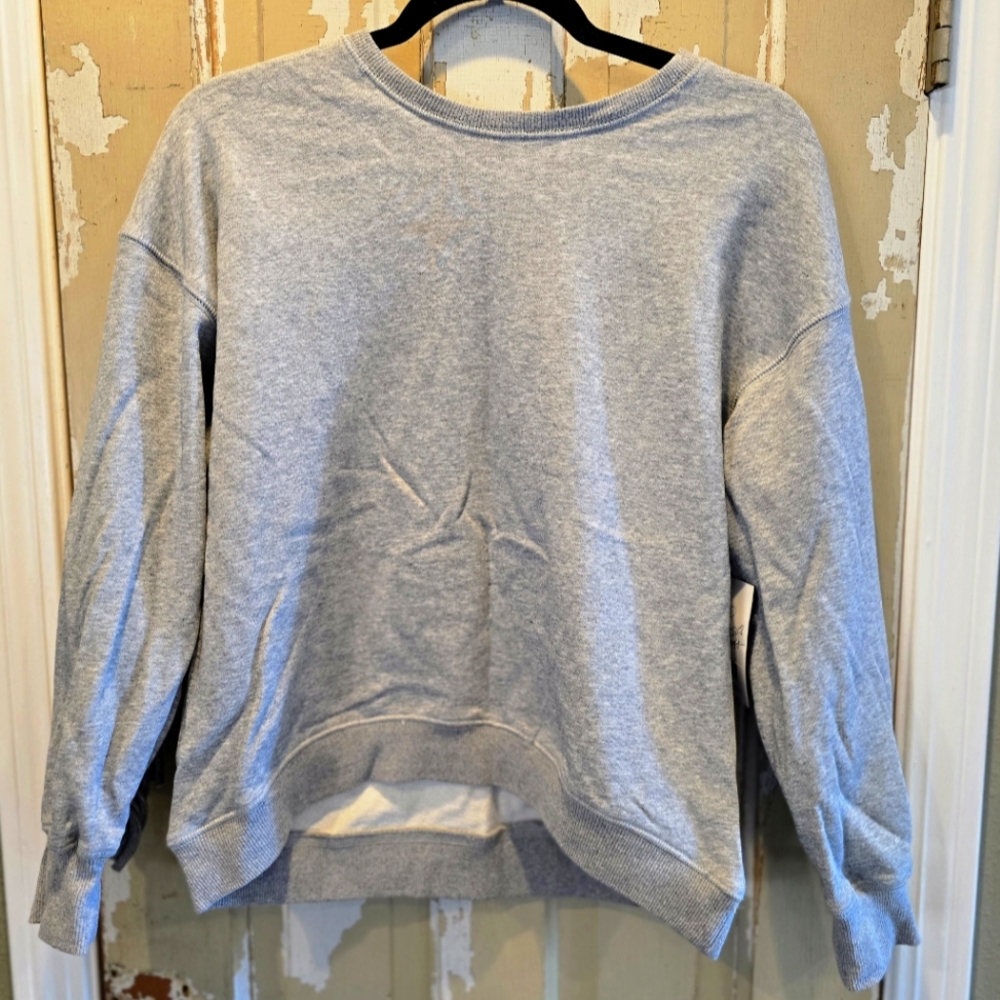NWT J.O.A Fringe Crew Neck Grey Size L